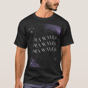 Sea Waves in Calming Blue Artistic Design T-Shirt