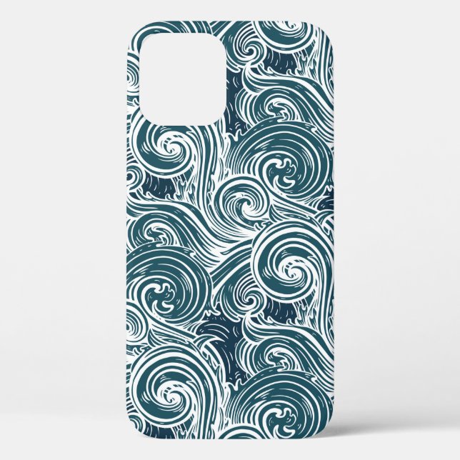 Sea waves seamless pattern Case-Mate iPhone case (Back)