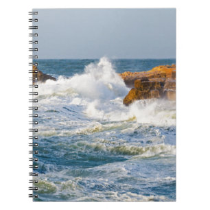 Sea waves spiral notebook