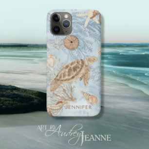 Sea Whispers Turtle Seahorse Starfish Personalized Case-Mate iPhone Case