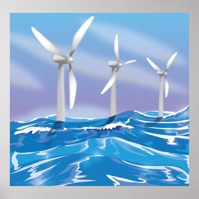 Sea Wind Power turbines Poster (Front)
