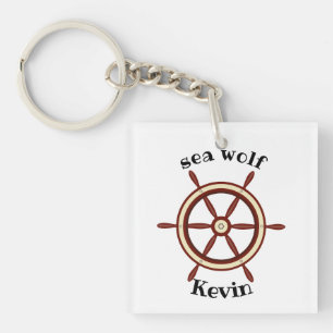 "SEA WOLF" ,steering wheel, personalised , sea the Key Ring