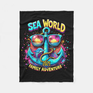 Sea World 2025 Ocean Explorer Memories Family Vaca Fleece Blanket
