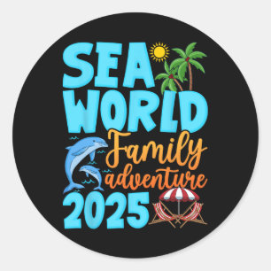 Sea World Dolphin Family Adventure Trip 2025 Sprin Classic Round Sticker