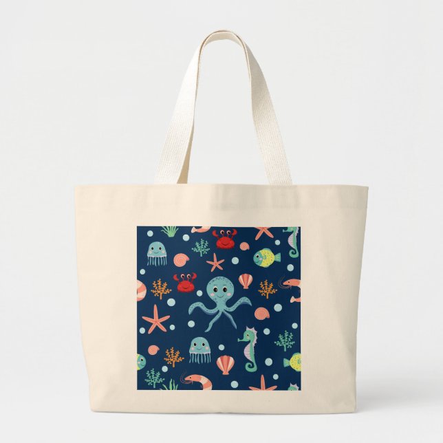 Sea World Large Tote Bag (Front)