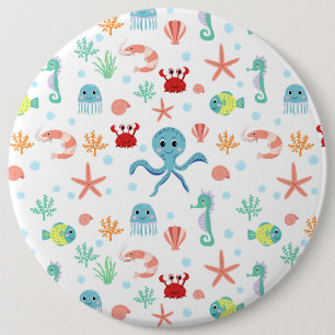 Sea World pattern 6 Cm Round Badge