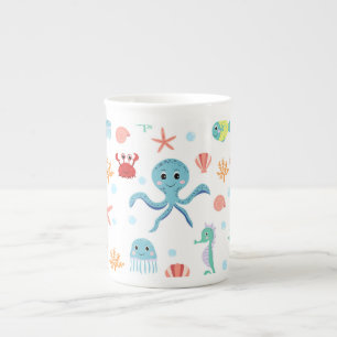 Sea World pattern Bone China Mug