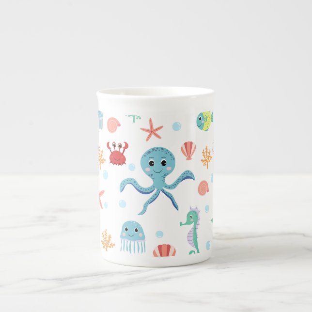 Sea World pattern Bone China Mug (Front)