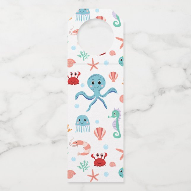 Sea World pattern Bottle Tag (Front)