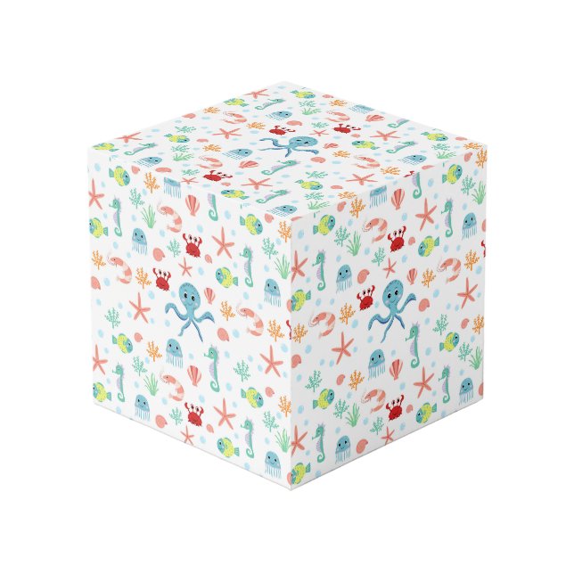 Sea World pattern Cube (Front Angled)