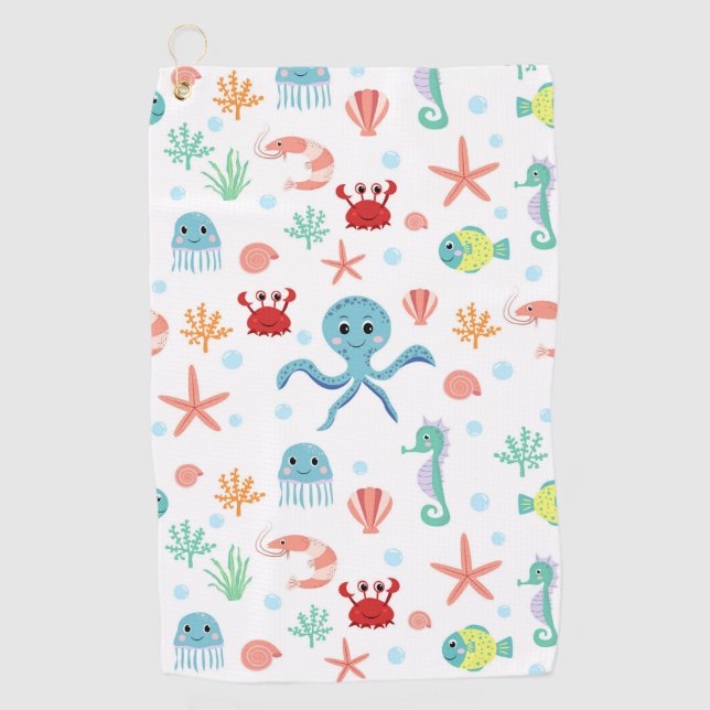 Sea World pattern Golf Towel (Front)