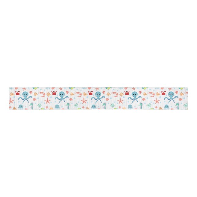 Sea World pattern Grosgrain Ribbon (Front)