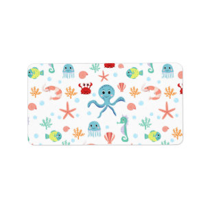 Sea World pattern Label