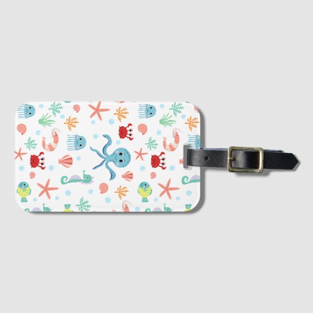 Sea World pattern Luggage Tag (Front Horizontal)