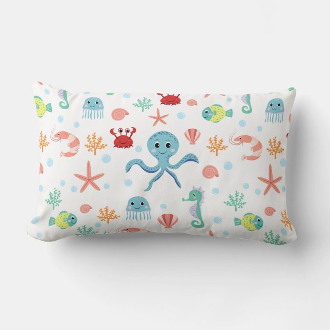 Sea World pattern Lumbar Cushion (Front)