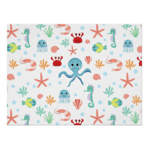 Sea World pattern Poster