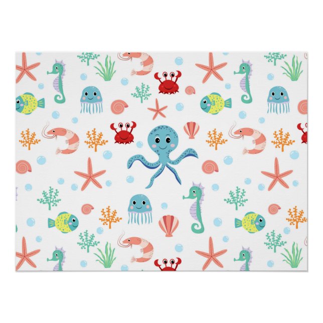 Sea World pattern Poster (Front)