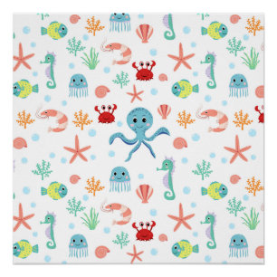 Sea World pattern Poster