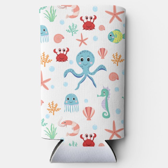 Sea World pattern Seltzer Can Cooler (Front)