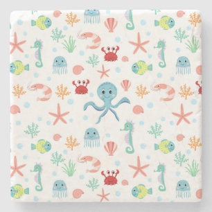 Sea World pattern Stone Coaster