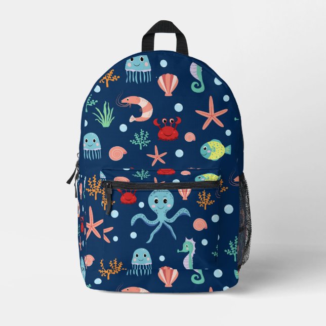 Sea World Printed Backpack (Front)