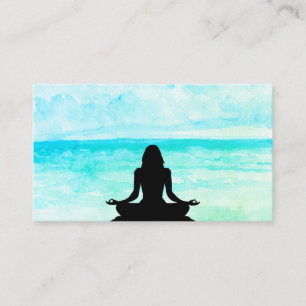 *~* Sea Yoga Ocean Beach Mindfulness Meditation Business Card