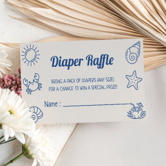 Sea You Soon Baby Baby Shower Diaper Raffle Enclosure Card
