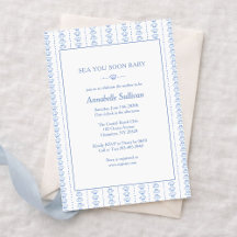 Sea You Soon Baby! Blue Coastal Beach Baby Shower