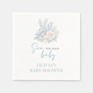 Sea you soon baby Coastal beach Baby Shower Napkin