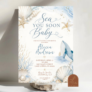 Sea You Soon Baby Ocean Summer Invitation