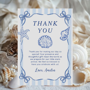Sea You Soon, Baby Seashell Coastal Baby Shower Thank You Card