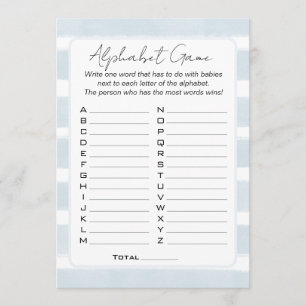 Sea You Soon Baby Shower Alphabet Game Invitation