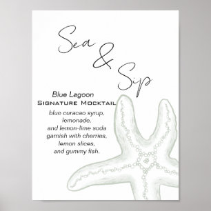 Sea You Soon Baby Shower Beverage Bar Poster