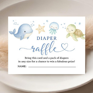 Sea You Soon Baby Shower Boy Diaper Raffle Enclosure Card