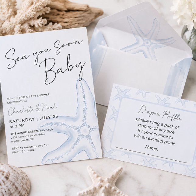 Sea You Soon Baby Shower Coordinating Envelope (Creator Uploaded)