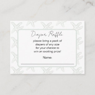 Sea You Soon Baby Shower Diaper Raffle Enclosure Card