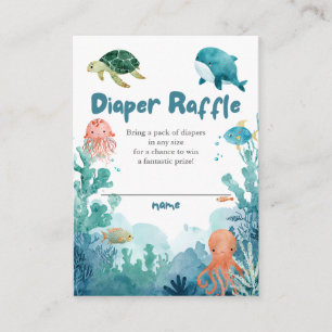 Sea You Soon Baby Shower Diaper Raffle Enclosure Card