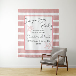 Sea You Soon Baby Shower Horizontal Backdrop Tapestry