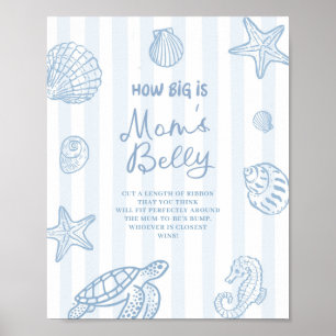 Sea You Soon Baby Shower How Big Is Mum Belly Poster