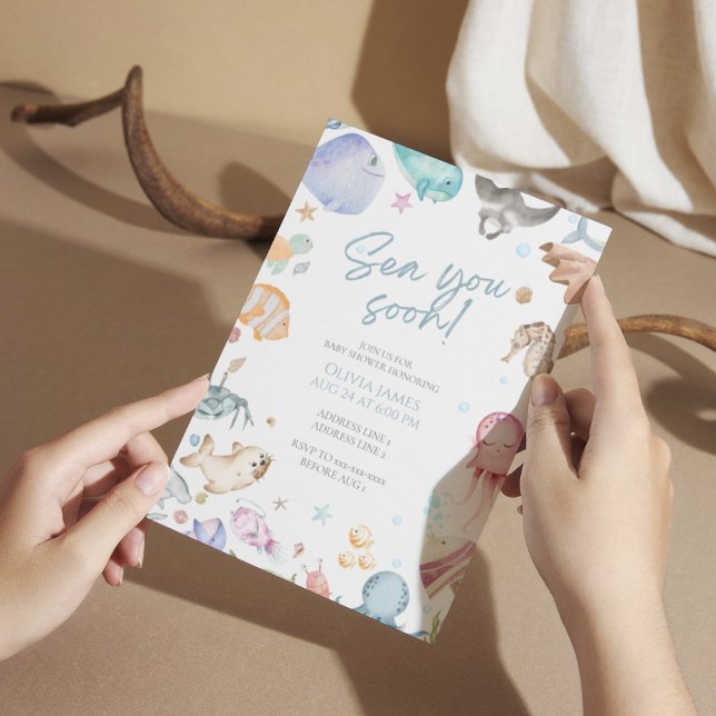 Sea you soon baby shower invitation (Creator Uploaded)