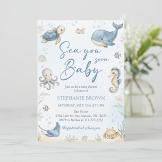Sea You Soon Baby Shower Invitation