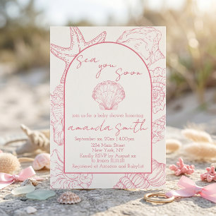 Sea You Soon Baby Shower Invitation Beach Theme