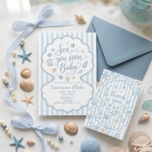 Sea You Soon Baby Shower Invitation   Coastal Seas