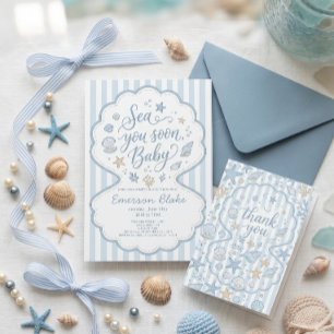 Sea You Soon Baby Shower Invitation   Coastal Seas