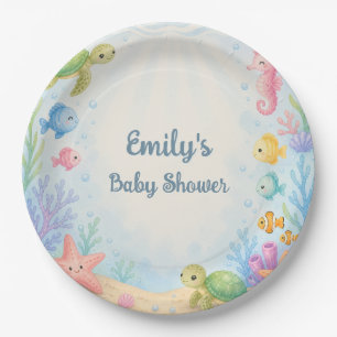 Sea You Soon Baby Shower Paper Plate