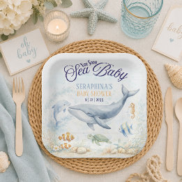 Sea You Soon Baby Shower Paper Plate
