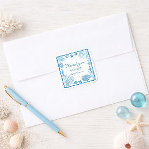 Sea You Soon Baby Shower  Square Sticker