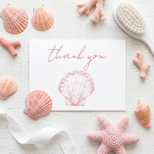 Sea You Soon Baby Shower Thank You Card - Flat