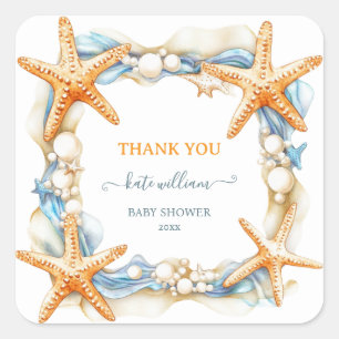 SEA you soon  Baby Shower thank you  Square Sticker