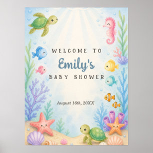 Sea You Soon Baby Shower Welcome Poster